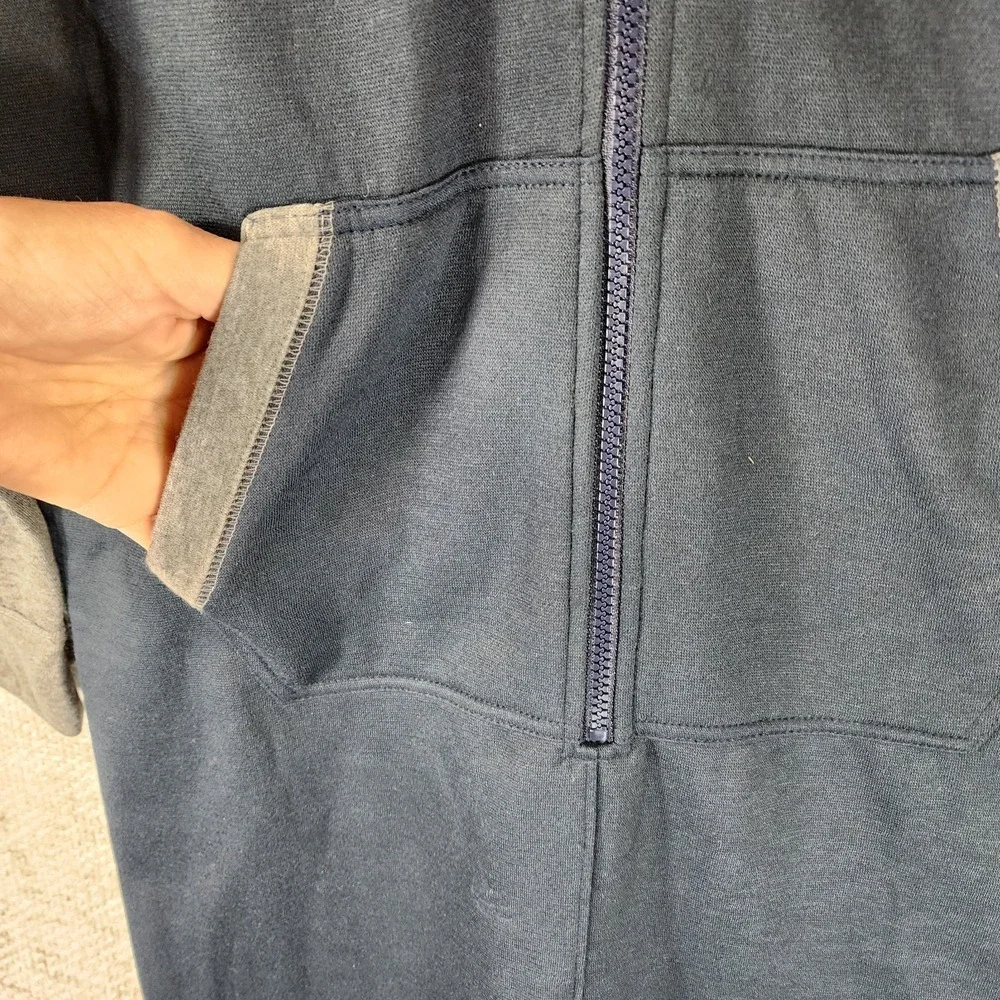 Abercrombie Fitch Kids Sleep One Piece Fleeced Union Suit Boys 15/16 Navy NWI